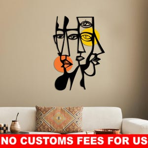 Colorful Pablo Picasso Wall Art, Modern Cubism Metal Wall Art, Contemporary Wall Art for Living Room, Contemporary Abstract Wall Art