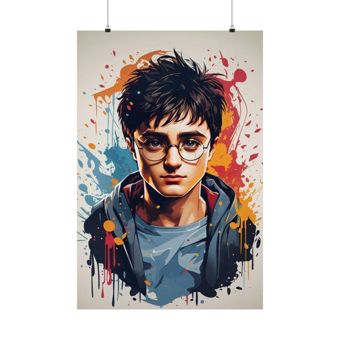 Harry Potter Wall Art Colored Illustrated Poster Harry Poter Poster