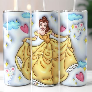 3D Inflated Beauty And The Beast Tumbler PNG 