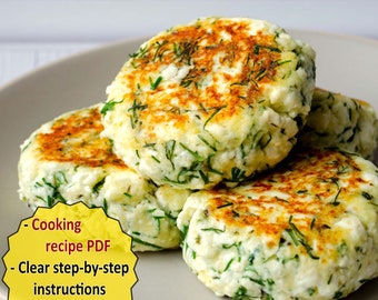 Salty CHEESE Pancakes Recipe PDF With Dill, Ukrainian Breakfast Recipe Printable for Family Recipe Book, Instant Download, Cooking Cookbook