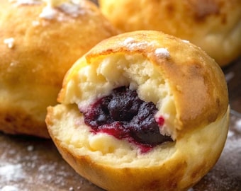 Ukrainian Cottage Cheese Doughnuts Recipe with Currants (PDF Pattern)