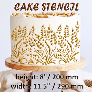 Cake Stencil Spikelets 2 for Buttercream Decoration for Cake Decorating, Reusable Stencil, Cake Decorating Tools, Handmade Stencil Airbrush