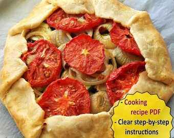 RATATOUILLE Pie Recipe PDF in Shortbread, Instant Download Food Recipe, Cooking Cookbook, Easy Homemade Recipe Printable for Recipe Box