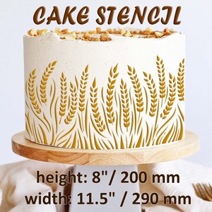 Spikelets Cake Stencil: Reusable Buttercream Decorating Tool