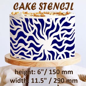 Cake Stencil Abstraction for Buttercream for Cake Decorating, Border Stencils, Reusable Stencil, Cake Decorating Supplies, Airbrush Stencil