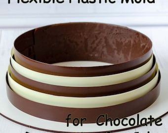 Flexible Plastic Chocolate Stripes Mold Set: Cake Decorating
