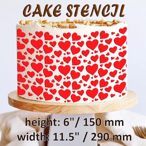 Cake Stencil Hearts 12 for Buttercream for Cake Decorating, Border Stencils,Reusable Stencil, Cake Decorating Supplies,Airbrush Stencil