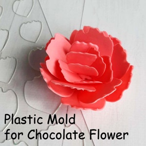 Chocolate Mold Rose 1 for Chocolate Flower for Cake Decoration, Craft Stencil for Chocolate Flower, Cake Chocolate Figure, Plastic Mold