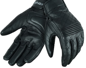 Motorbike Motorcycle Gloves Real Cowhide Leather Padded Palm Touch Screen by KENFIT
