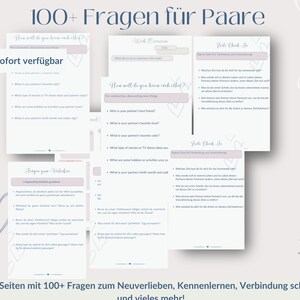 Beziehungsfragen | Geschenk Freundin I Fragen zum Kennenlernen I Gesprächskarten I Datenight Gespräche I Sofort Download  I Jahrestag