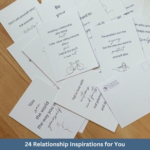 Postkartenset Beziehungsaffirmationen, Beziehungssprüche, Beziehungsinspirationen für Zuhause oder zum Verschenken auf englisch