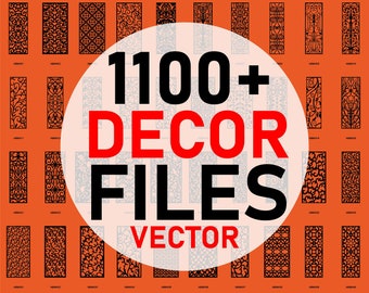 Decorative  Panel Collection 1100 Vector + Cnc Files Panel Dxf SVG Laser Cut Cnc Plasma, Laser Cut Files, Cnc Patterns