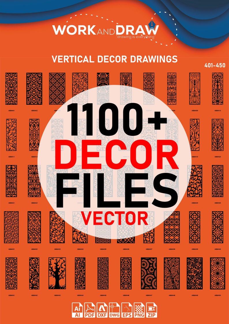Decorative Panel Collection 1100 Vector Cnc Files Panel Dxf SVG Laser Cut Cnc Plasma, Laser Cut Files, Cnc Patterns image 1