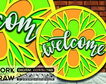 Welcome Sign Laser Cut Door Hanger