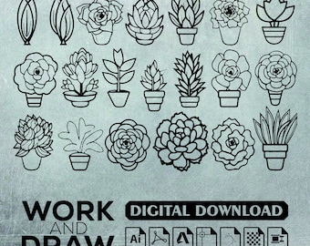Paquete de archivos de corte SVG de suculentas para Cricut