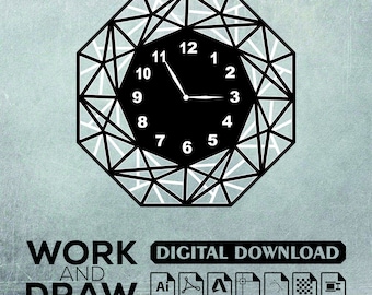 Archivos DXF SVG de reloj de pared