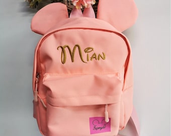 Personalize School Bag for Toddlers Kids Children Customize Embroidered Back Pack Travel Bag Kindergarten Preschooler Baby Bag Cute Backpack