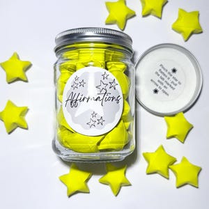 Affirmation Stars in Jars - 3D Handcrafted, Motivational Self-Care Gifts, Positive Daily Inspiration, Thoughtful, Housewarming Gifts
