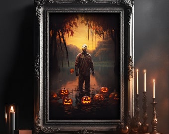 Friday The 13th Movie Poster Cottagecore Dark Academia Gothic Decor Vintage Poster Halloween Dark Academia Decor