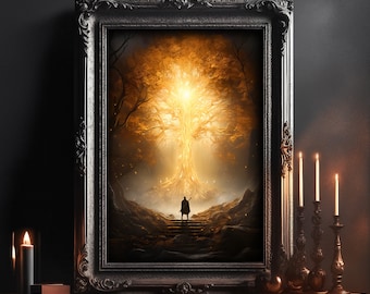 The Erdtree Elden Ring Dark Souls Video Game Poster Gaming Poster Dark Academia Gothic Decor Vintage Poster Halloween Dark Academia Decor