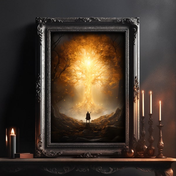 The Erdtree Elden Ring Dark Souls Video Game Poster Gaming Poster Dark Academia Gothic Decor Vintage Poster Halloween Dark Academia Decor