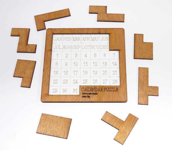 Calendar Puzzle - Solve a Puzzle Every Day - Etsy