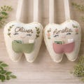 Personalized Floral Tooth Fairy Pillow, Custom Name Embroidered Tooth Pocket Gift product logo
