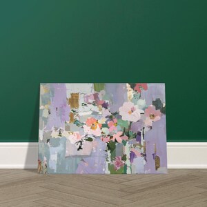 Abstract floral painting of flowers and architecture, Abstract flower painting, Floral artwork, Canvas
