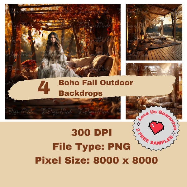 Boho Fall Outdoor Digital Backdrops For Maternity Shoots Bohemian Wedding Pictures Photoshop Backgrounds Couples Engagement Photographs