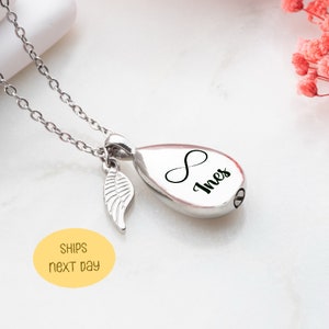 Collier avec urne pour cendres, bijoux commémoratifs personnalisés, bijoux minimalistes infini pour cendres humaines ou animaux de compagnie, cadeau pour elle et lui