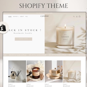 Shopify Candle Theme, Candle Website Template, Candle Shopify Theme, Shopify Minimalist Template, CANVA Banners, Candle Shopify template