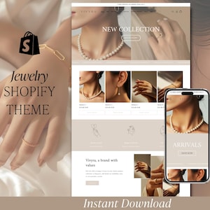 Tema Shopify minimalista ed elegante per negozi di gioielli | Template Shopify 2.0 personalizzabile | Perfetto per vendere gioielli