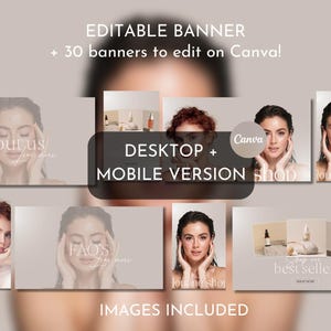 Shopify Beauty Theme, Shopify Template, Luxury Beauty Website Template, Canva Banner, Beauty Website Template, Minimalist Shopify Theme image 8