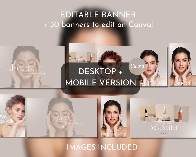 Shopify Beauty Theme, Shopify Template, Luxury Beauty Website Template, Canva Banner, Beauty Website Template, Minimalist Shopify Theme image 8