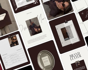 Canva Instagram Templates Brown | Luxury Old Money Instagram Templates | Brown Beige Social Media Pack for Fashion & Lifestyle