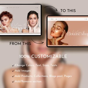 Shopify Beauty Theme, Shopify Template, Luxury Beauty Website Template, Canva Banner, Beauty Website Template, Minimalist Shopify Theme image 4