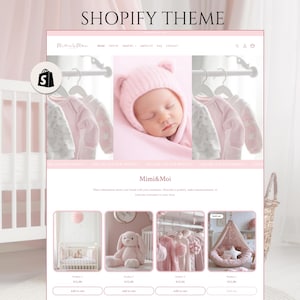 Baby Shopify Theme, Minimalist Shopify Template, Clean Shopify Boutique Template for Clothing and Accessories, Baby Shopify Template