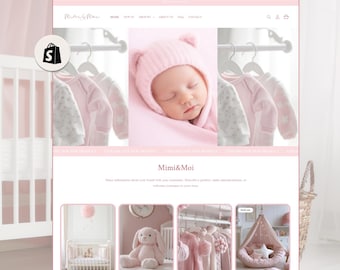 Baby Shopify Theme, Minimalist Shopify Template, Clean Shopify Boutique Template for Clothing and Accessories, Baby Shopify Template