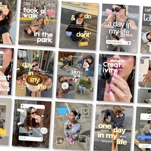 Trendige Canva Instagram Vorlagen | Pinterest Inspirierte Social Media Vorlagen | Bearbeitbares Instagram Kit für Creator & Unternehmen