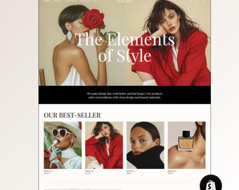 Fashion Website Template, Shopify Theme for Clothing & Accessories, Minimal Shopify Template, Shopify 2.0, Fashion Shopify Theme, Banners