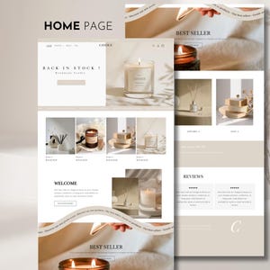 Kerzen-Website-Vorlage, Shopify-Theme für Kerzen, Shopify 2.0-Theme, minimalistische Shopify-Vorlage, veränderbare Website-Banner Bild 5