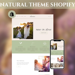 Tema di lusso Shopify, tema bohémien Shopify, template di design Shopify, sito web minimalista, sito web Shopify dall'estetica bianca