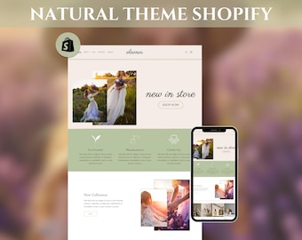 Tema Shopify de lujo, tema Shopify bohemio, diseño de plantilla Shopify, sitio web minimalista, sitio web Shopify de estética blanca