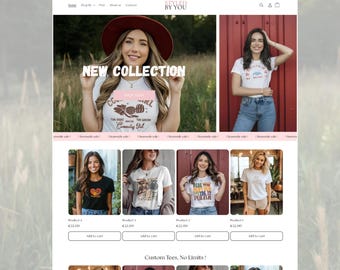 Minimalist Pink Shopify Theme, Shopify Fashion & Clothing Template, Customizable Shopify Design, Shopify e-Commerce Website, Shopify 2.0