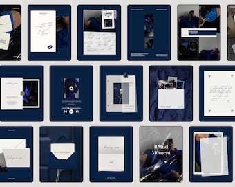 Navy Blue Canva Instagram Templates | Luxury Old Money Instagram Templates | Dark Navy Blue Social Media Pack for Fashion & Lifestyle
