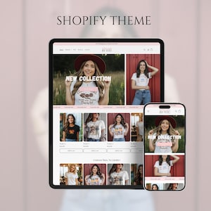 Minimalist Pink Shopify Theme, Shopify Fashion & Clothing Template, Customizable Shopify Design, Shopify e-Commerce Website, Shopify 2.0