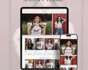 Minimalist Pink Shopify Theme, Shopify Fashion & Clothing Template, Customizable Shopify Design, Shopify e-Commerce Website, Shopify 2.0