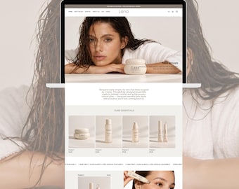 Luxury Shopify Template for Skincare, Wellness Shopify Theme, Beauty Store, Modern Shopify Template, Minimalist Skincare Website Design