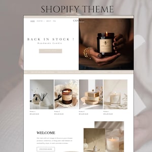 Shopify Candle Theme, Candle Website Template, Candle Shopify Theme, Shopify Minimalist Template, CANVA Banners, Candle Shopify template
