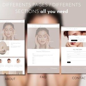 Shopify Beauty Theme, Shopify Template, Luxury Beauty Website Template, Canva Banner, Beauty Website Template, Minimalist Shopify Theme image 7